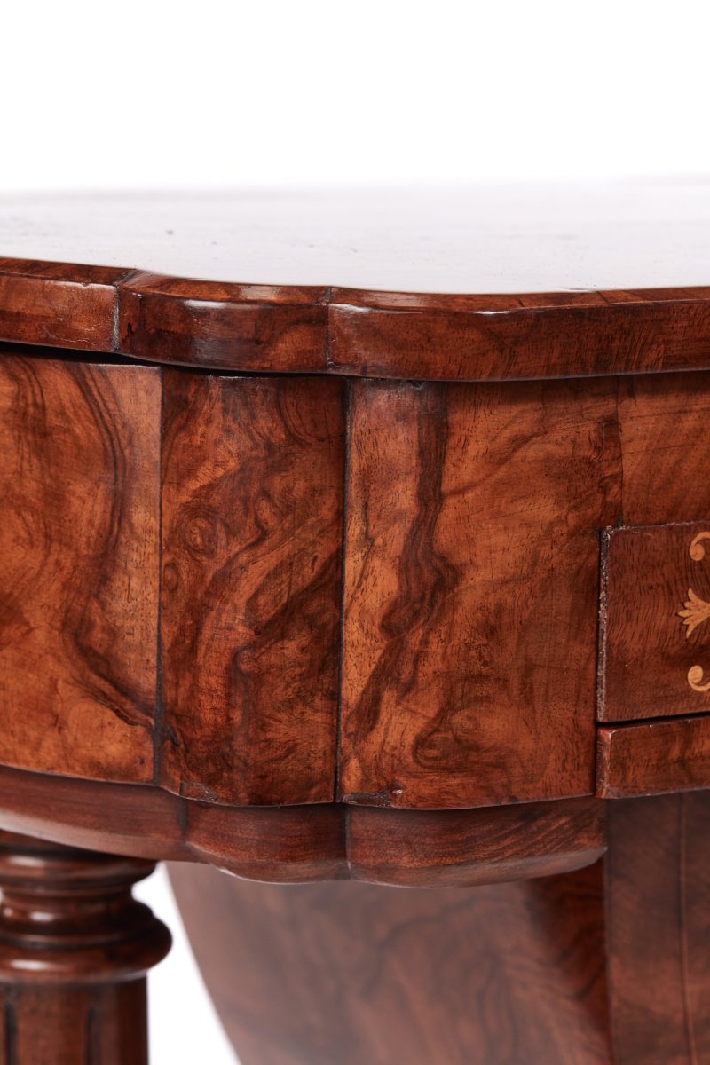 Outstanding Early Victorian 19th Century Inlaid Burr Walnut Writing or Sewing Table - Image 13